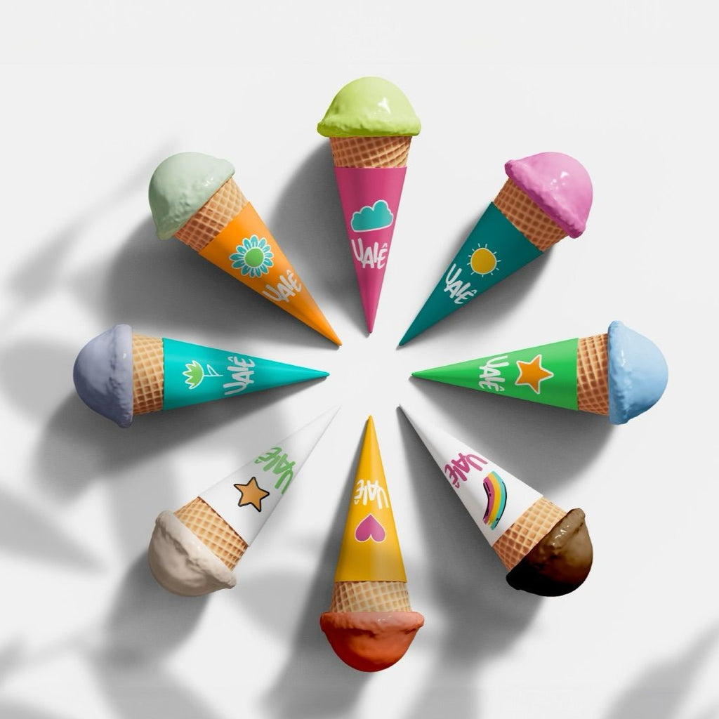 Cones para casquinhas de sorvete Personalizadas 1000un.