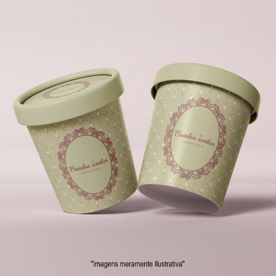 Pote de Papel Biodegradável Personalizado 1000 ml