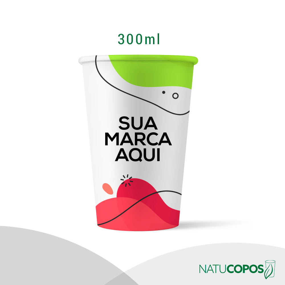 Copos Biodegradáveis Personalizados 300ml  - 10.000un