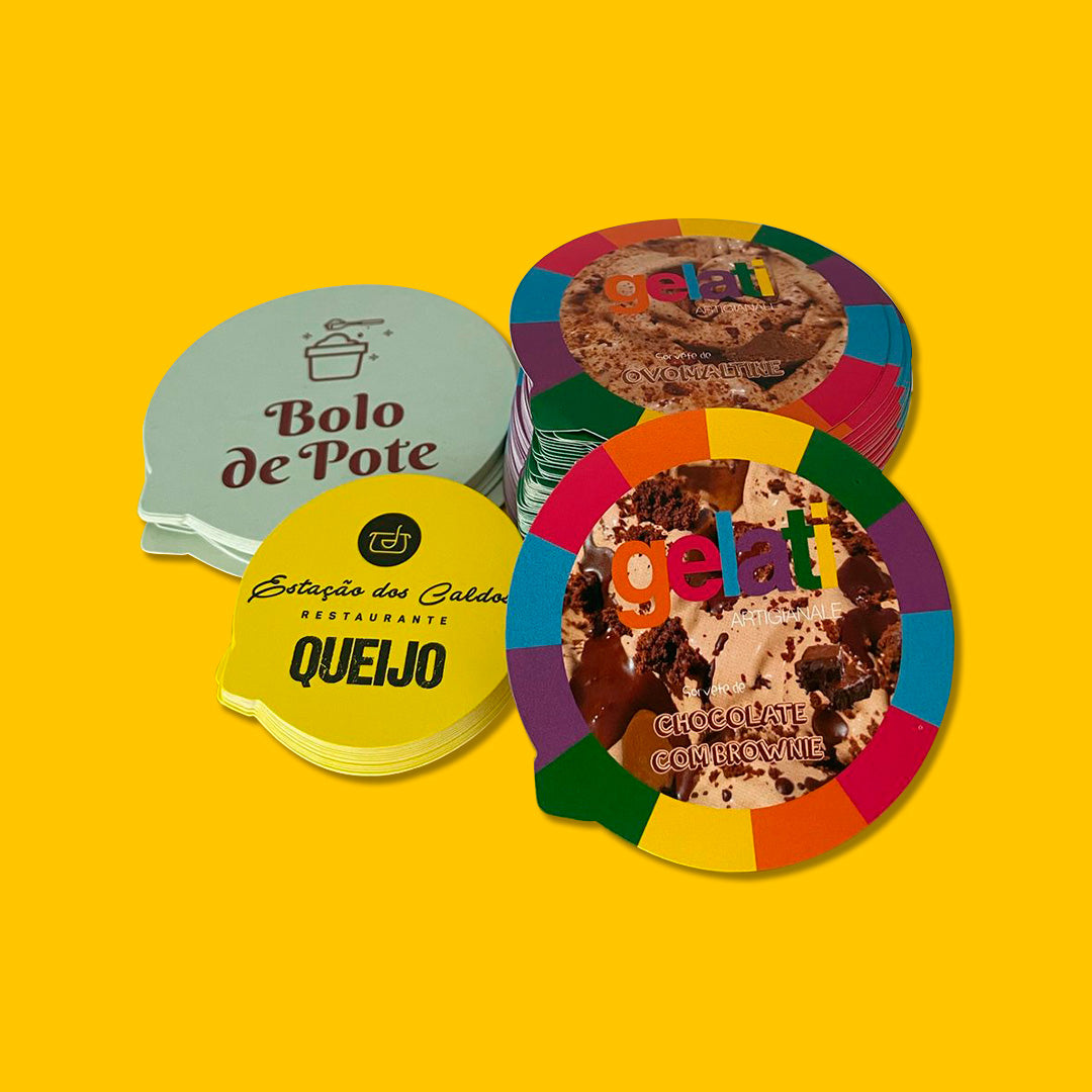 Tampa de Papel Selo Personalizado Pote 1000ml